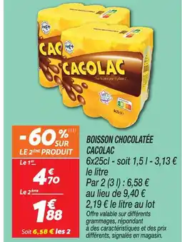 Netto Cacolac boisson chocolatée offre