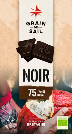 Auchan Grain de sail tablette de chocolat noir grain de sail offre