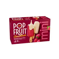 Auchan Pop fruit bâtonnets glacés framboise chocolat blanc pop fruit offre
