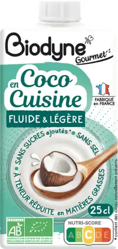 Auchan Biodyne coco en cuisine bio fluide et légère biodyne offre