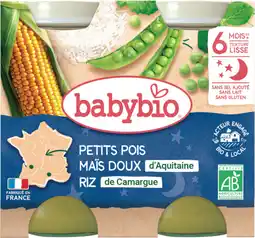 Auchan Babybio petit pois mais doux et riz babybio offre