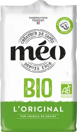 Auchan Supermarché Meo café en grains bio méo offre