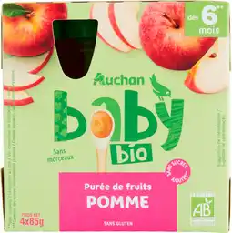 Auchan Supermarché Auchan baby bio gourdes purée de fruits auchan baby bio offre