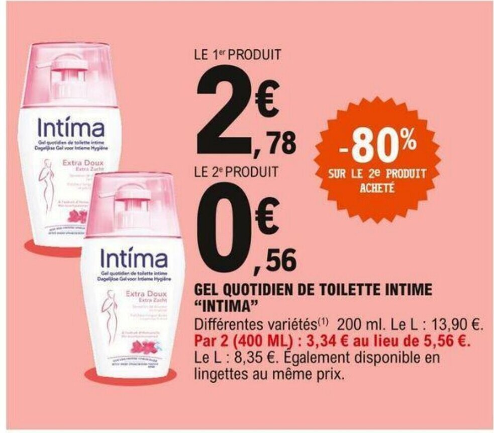 Promo Gel Quotidien de toilette Intime chez E.Leclerc