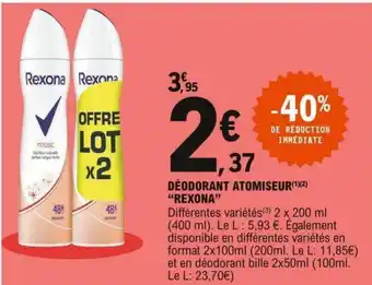 E.Leclerc Déodorant Atomiseur Rexona offre