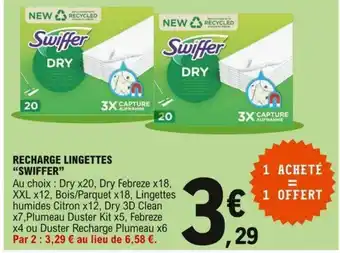 E.Leclerc Recharge Lingettes Swiffer offre