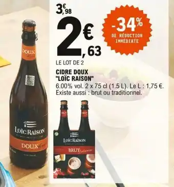 E.Leclerc Cidre Doux Loïc Raison offre