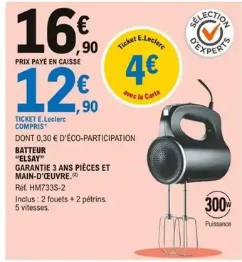 E.Leclerc Batteur Elsay offre