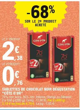 E.Leclerc Tablettes de Chocolat Noir Dégustation offre