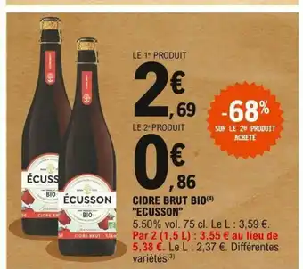 E.Leclerc Cidre Brut Bio offre