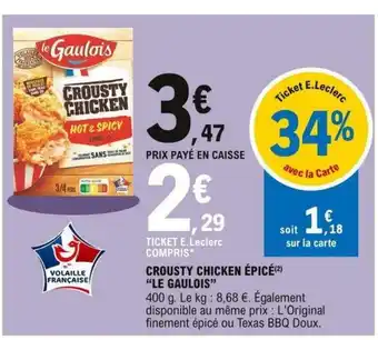 E.Leclerc Crousty Chicken épicé offre