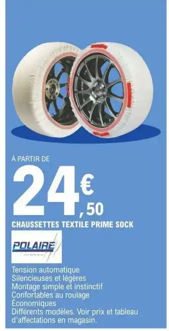 E.Leclerc Chaussettes Textile Prime Sock offre
