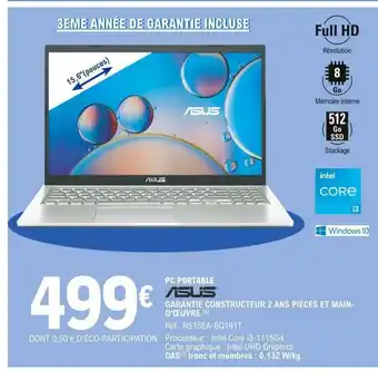 E.Leclerc PC Portable Asus offre