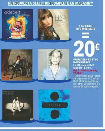 E.Leclerc Opération4 CD Et/Ou DVD Musicaux offre