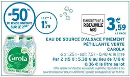 Intermarché Eau de Source d'Alsace Finement Pétillante Verte Carola offre