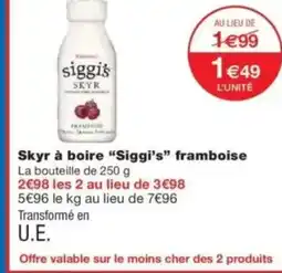 Monop' SIGGI'S Skyr à boire framboise offre