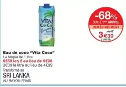 Monop' VITA COCO Eau de coco offre