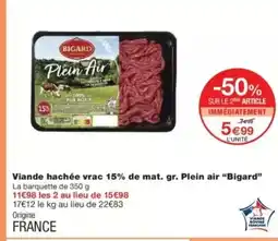 Monop' BIGARD Viande hachée vrac 15% de mat. gr. Plein air offre