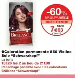 Monop' SCHWARZKOPF Coloration permanente 859 Violine Soie offre