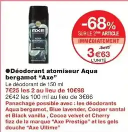 Monop' AXE Déodorant atomiseur Aqua bergamot offre