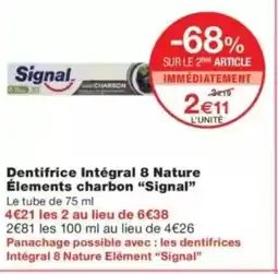 Monop' SIGNAL Dentifrice Intégral 8 Nature Élements charbon offre