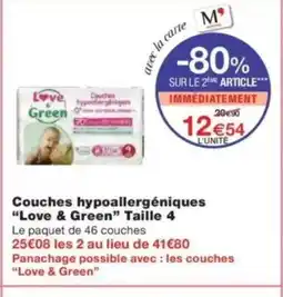 Monop' LOVE & GREEN Couches hypoallergéniques Taille 4 offre