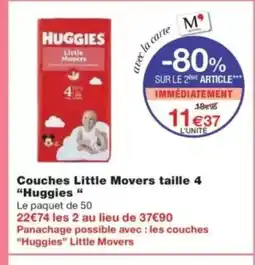 Monop' HUGGIES Couches Little Movers taille 4 offre