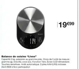 Monop' LIVOO Balance de cuisine offre