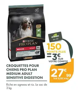 Point Vert Purina croquettes pour chiens pro plan medium adult sensitive digestion offre
