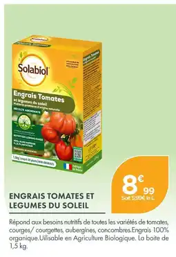 Point Vert Solabiol engrais tomates et légumes du soleil offre