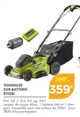 Point Vert Ryobi tondeuse sur batterie offre