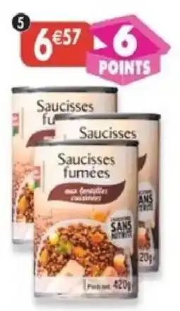Maximo Lot de 3 boîtes 1/2 de saucisses fumées aux lentilles cuisinées offre
