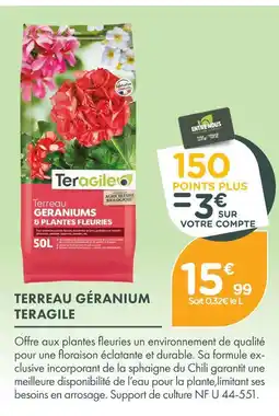 Point Vert Teragile terreau géraniums offre