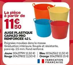 Gedimat Auge plastique capazo pro renforcée 42 l jaune offre