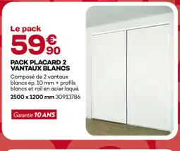 Gedimat Pack placard 2 vantaux blancs offre