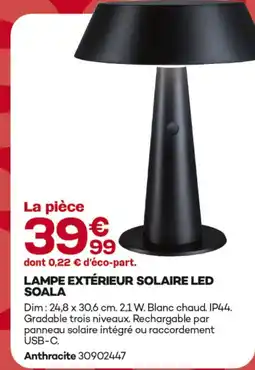 Gedimat Lampe extérieur solaire led soala offre