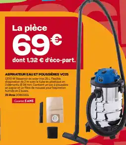 Gedimat Aspirateur eau et poussières vc25 offre
