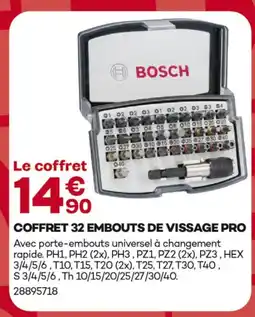 Gedimat Bosch coffret 32 embouts de vissage pro offre
