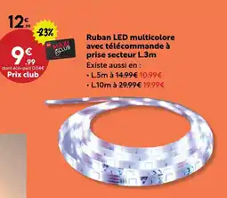 Maxi Bazar Ruban led multicolore avec télécommande à prise secteur offre
