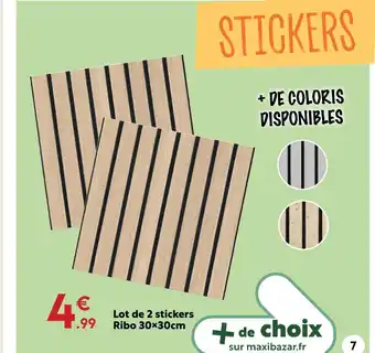 Maxi Bazar Lot de 2 stickers ribo offre