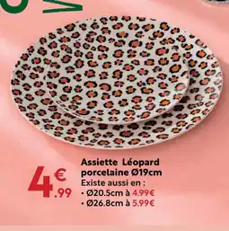 Maxi Bazar Assiette léopard porcelaine offre