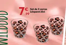 Maxi Bazar Set de 3 verres léopard 25 cl offre