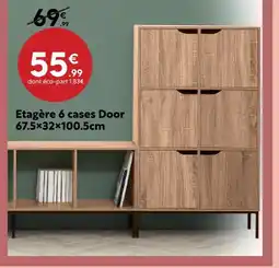 Maxi Bazar Etagère 6 cases door 67.5×32×100.5cm offre