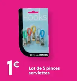 Maxi Bazar Lot de 5 pinces serviettes offre