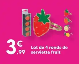 Maxi Bazar Lot de 4 ronds de serviette fruit offre