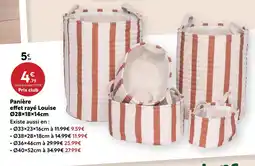 Maxi Bazar Panière effet rayé louise ø28x18x14cm offre