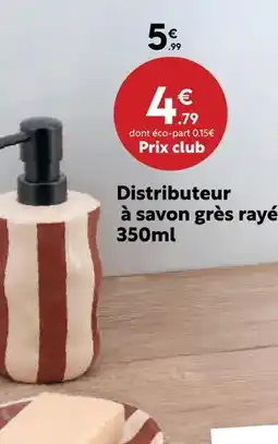 Maxi Bazar Distributeur à savon grès rayé offre
