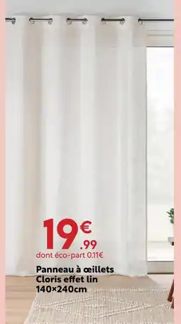Maxi Bazar Panneau à œillets cloris effet lin 140×240cm offre