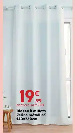Maxi Bazar Rideau à œillets zeline métallisé offre