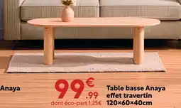 Maxi Bazar Table basse anaya effet travertin offre